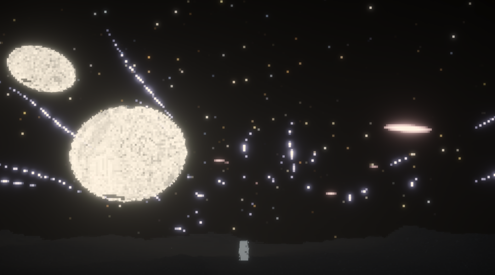 Pixelated space scene